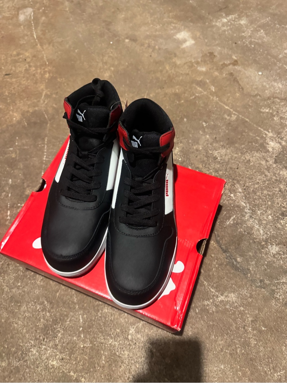 Puma Men’s Black, Red & White High-Top safety shoes